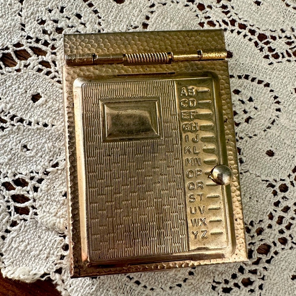 Vintage Gold Metal Address Book